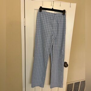 Brandy Melville light blue and white plaid pants